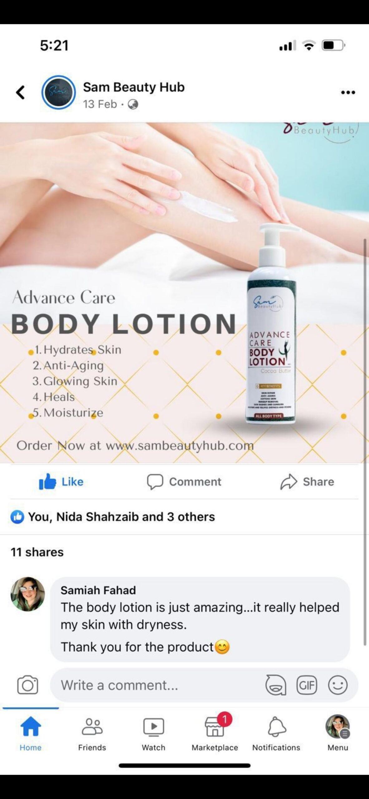 Home review body lotion 1